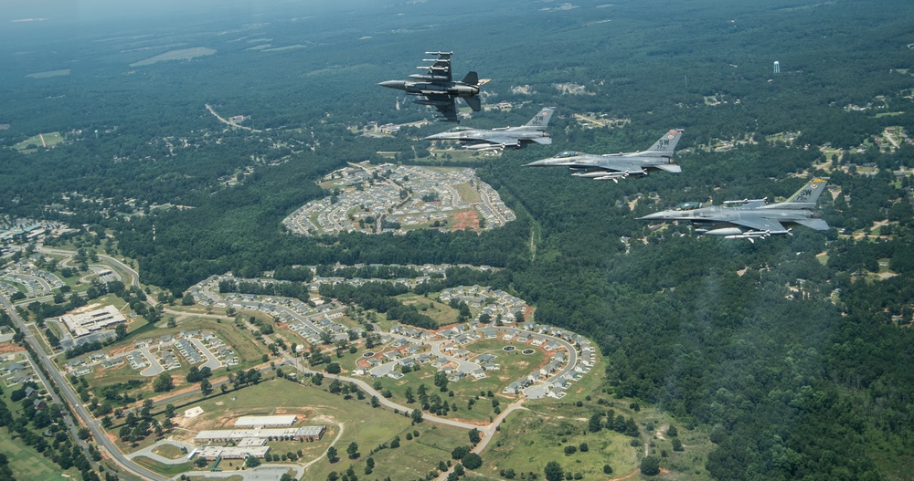 Aerial F-16 Fighting Falcon Flagship Flight