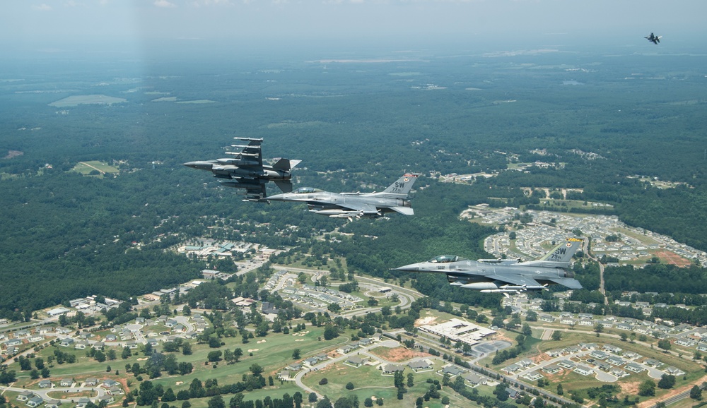 Aerial F-16 Fighting Falcon Flagship Flight