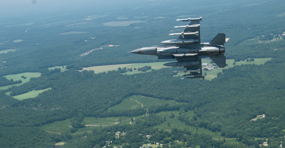 Aerial F-16 Fighting Falcon Flagship Flight