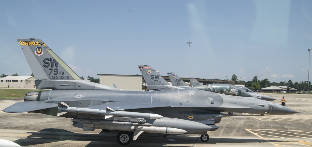 Aerial F-16 Fighting Falcon Flagship Flight