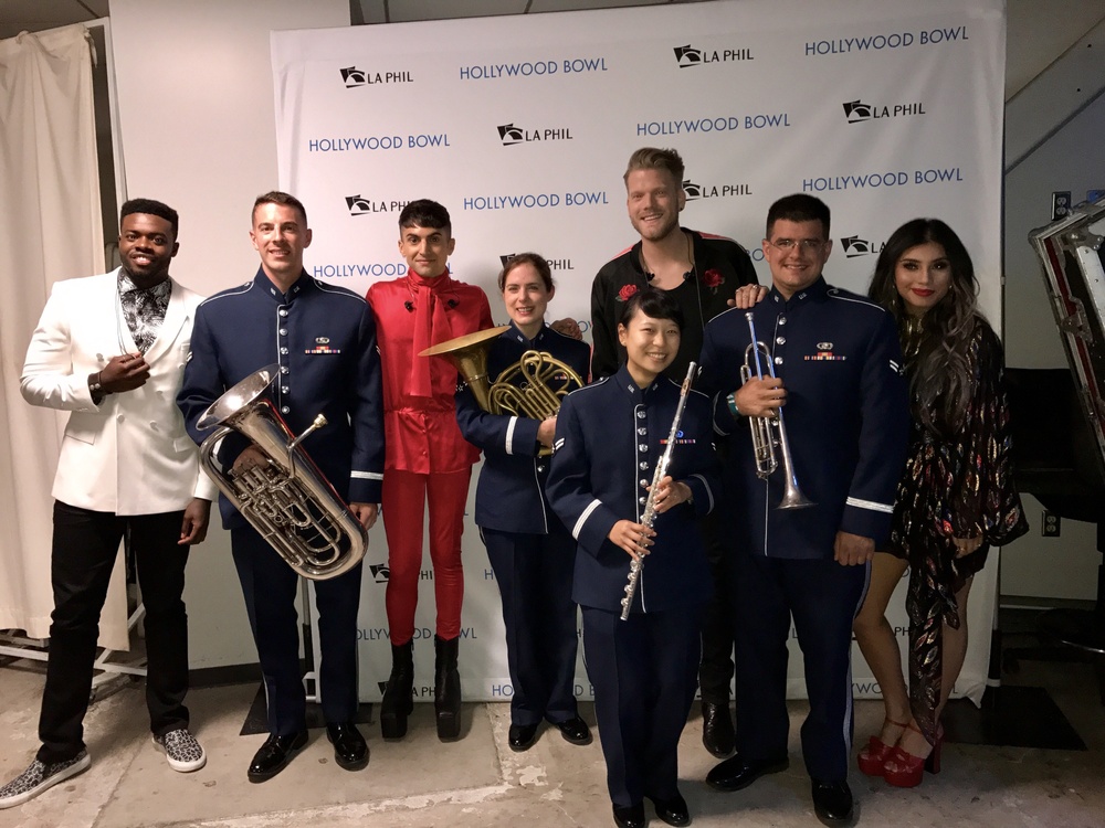 Members of Pentatonix Meet with USAF Band of the Golden West