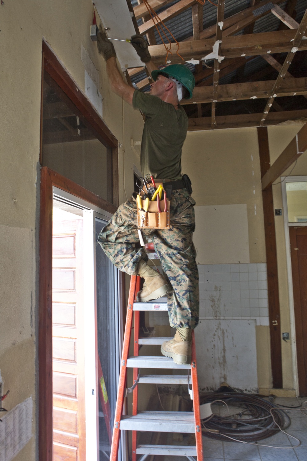 Marines with the SPMAGTF-SC renovate Price Barracks hospital