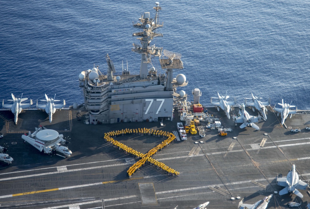 GHWB is the flagship of Carrier Strike Group (CSG) 2, which is comprised of the staff of CSG-2; GHWB; the nine squadrons and staff of Carrier Air Wing (CVW) 8; Destroyer Squadron (DESRON) 22 staff and guided-missile destroyers USS Laboon (DDG 58) and USS