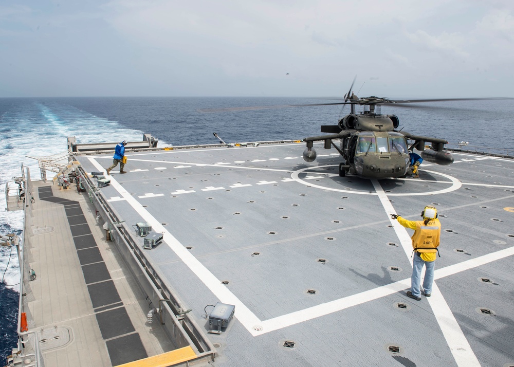 SPS 17 Sailors and Civil Service Mariners Conduct Flight Operations Aboard USNS Spearhead (T-EPF 1)