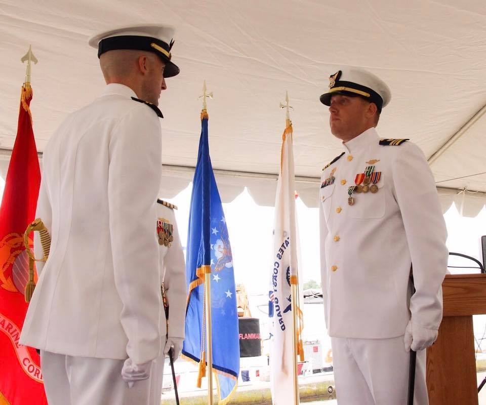 Gloucester-based Coast Guard cutter holds time-honored change of command ceremony