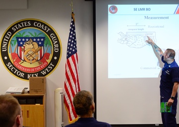 U.S Coast Guard instructor conducts training for upcoming Mini Lobster Season regulations