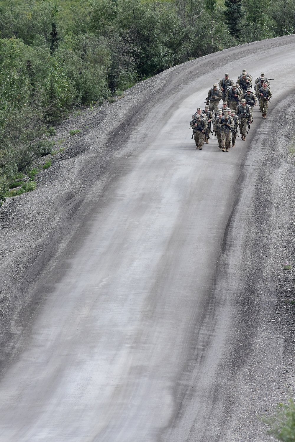 Cavalry Soldiers take a marathon hike through Denali National Park