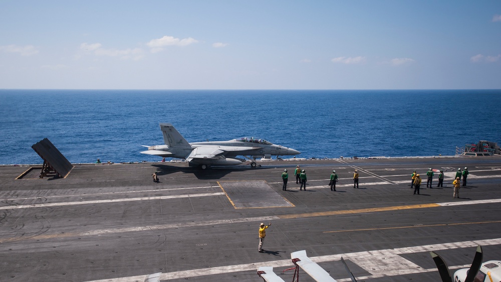 GHWB is the flagship of Carrier Strike Group (CSG) 2, which is comprised of the staff of CSG-2; GHWB; the nine squadrons and staff of Carrier Air Wing (CVW) 8; Destroyer Squadron (DESRON) 22 staff and guided-missile destroyers USS Laboon (DDG 58) and USS