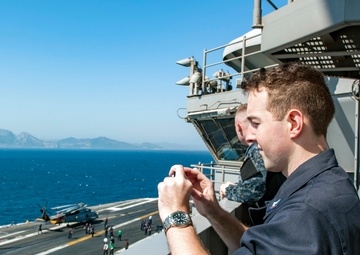 GHWB is the flagship of Carrier Strike Group (CSG) 2, which is comprised of the staff of CSG-2; GHWB; the nine squadrons and staff of Carrier Air Wing (CVW) 8; Destroyer Squadron (DESRON) 22 staff and guided-missile destroyers USS Laboon (DDG 58) and US..