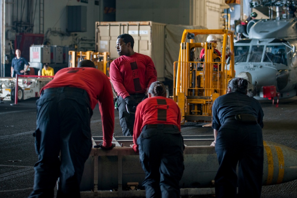 GHWB is the flagship of Carrier Strike Group (CSG) 2, which is comprised of the staff of CSG-2; GHWB; the nine squadrons and staff of Carrier Air Wing (CVW) 8; Destroyer Squadron (DESRON) 22 staff and guided-missile destroyers USS Laboon (DDG 58) and USS