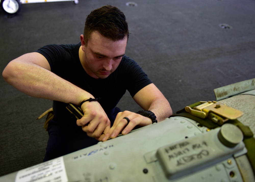 Sailor Checks Status of Bomb