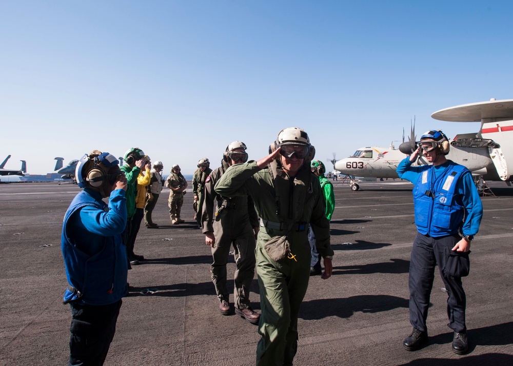 GHWB is the flagship of Carrier Strike Group (CSG) 2, which is comprised of the staff of CSG-2; GHWB; the nine squadrons and staff of Carrier Air Wing (CVW) 8; Destroyer Squadron (DESRON) 22 staff and guided-missile destroyers USS Laboon (DDG 58) and US..