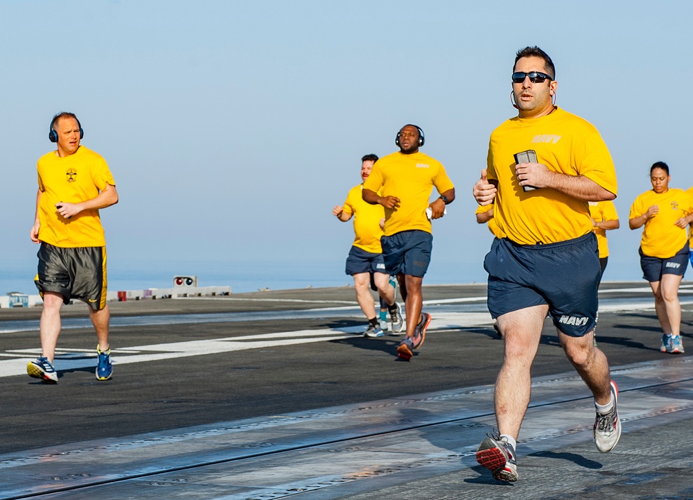 GHWB is the flagship of Carrier Strike Group (CSG) 2, which is comprised of the staff of CSG-2; GHWB; the nine squadrons and staff of Carrier Air Wing (CVW) 8; Destroyer Squadron (DESRON) 22 staff and guided-missile destroyers USS Laboon (DDG 58) and US..