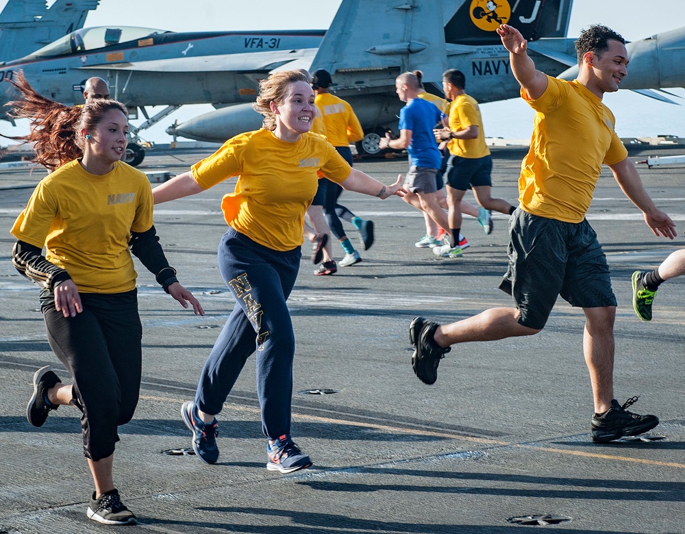 GHWB is the flagship of Carrier Strike Group (CSG) 2, which is comprised of the staff of CSG-2; GHWB; the nine squadrons and staff of Carrier Air Wing (CVW) 8; Destroyer Squadron (DESRON) 22 staff and guided-missile destroyers USS Laboon (DDG 58) and US..