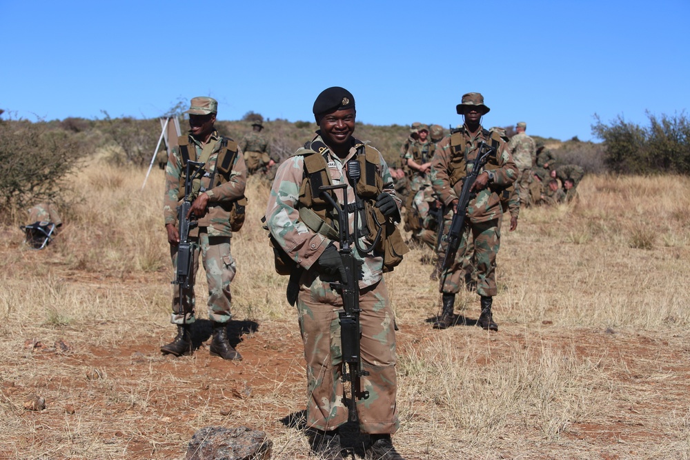 Members of South African Maritime Reaction Squadron conduct battle drills as part of Exercise Shared Accord