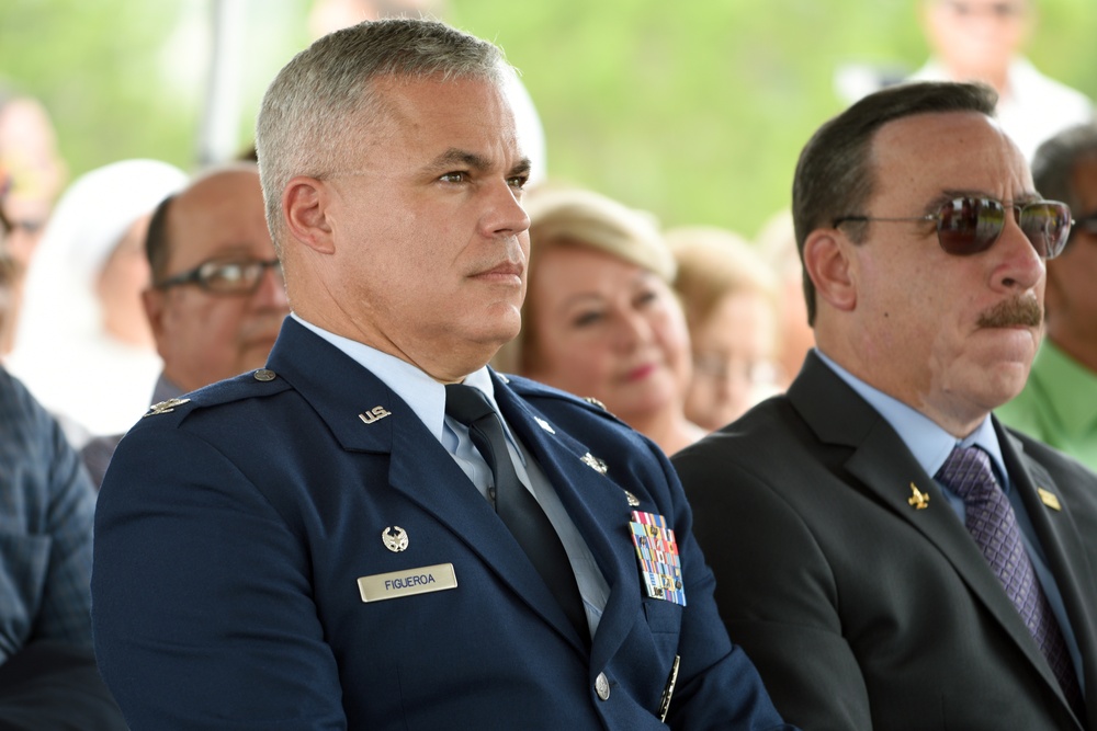 156th Airlift Wing command participate in ceremony