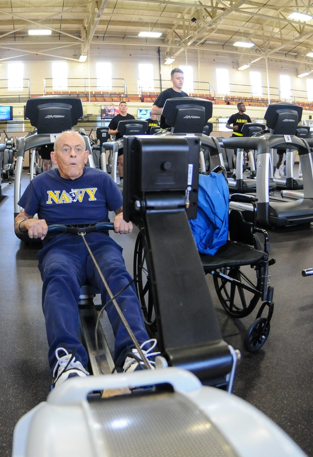 Neither the gym, house chores or being disabled will stop this retired Navy Chief Petty Officer from staying active