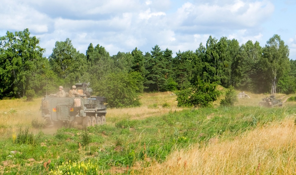 Battle Group Poland’s Eagle Troop Squad Live Fire exercise