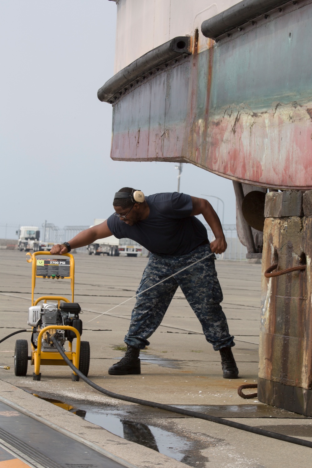 Harbor Ops conducts routine boat wash