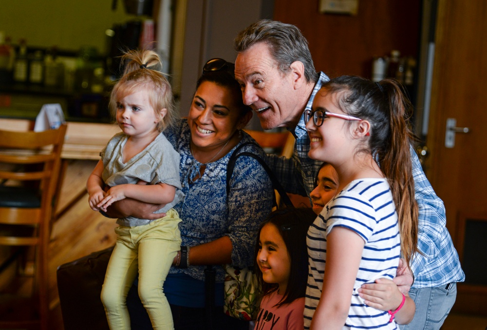 Mildenhall in the Middle: Bryan Cranston tours base