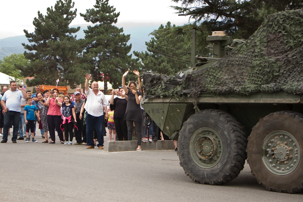 2d Cavalry Regiment vehicle display in Khashuri, Georgia