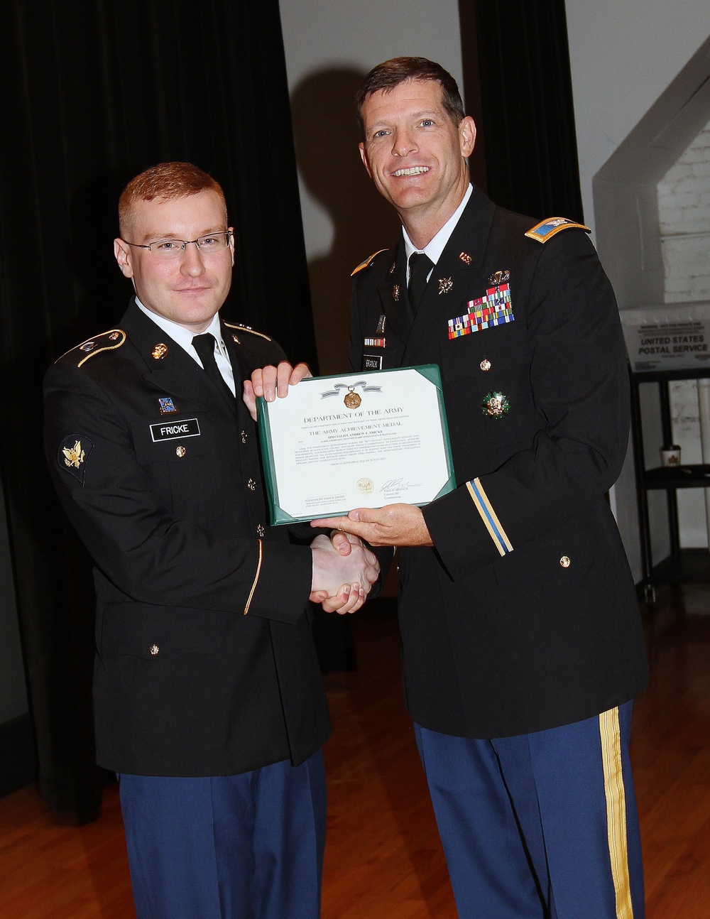 Spc. Fricke, 781st MI Battalion, was the TQDC honor graduate