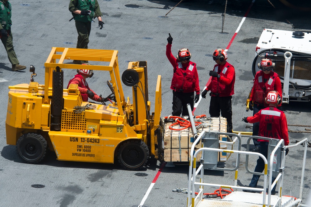 Sailors replenish supplies