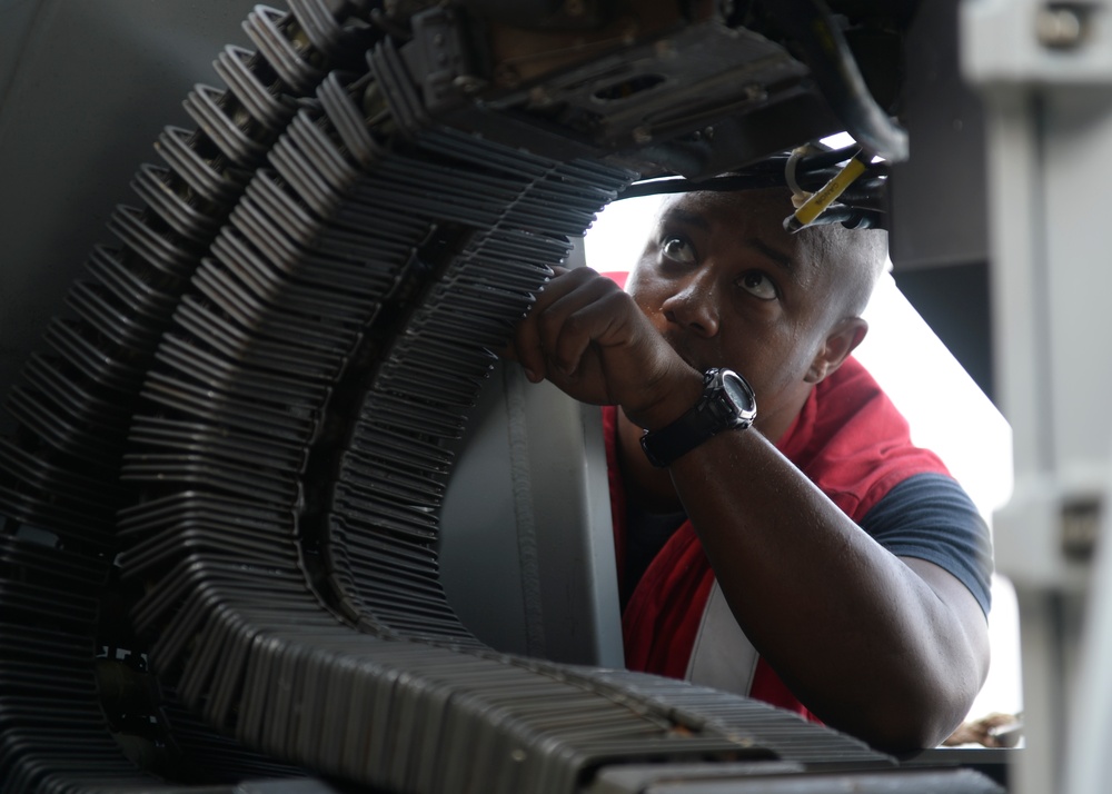 Sailor Performs Maintenance