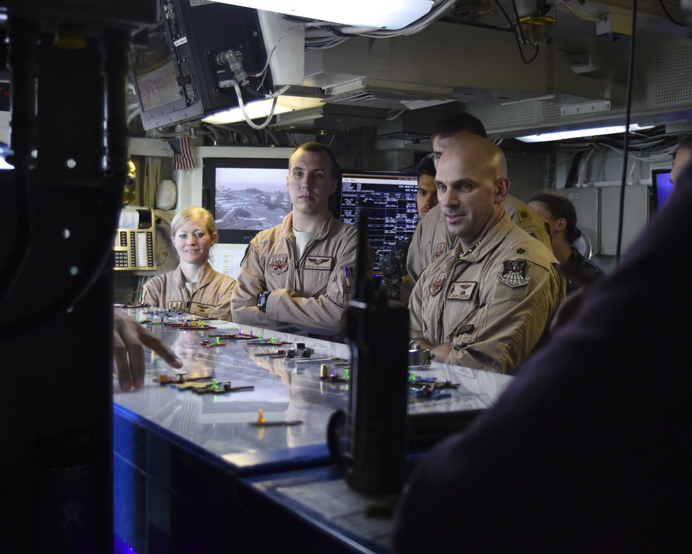 Distinguished Visitors observe flight deck operations