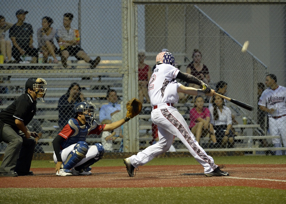 USA Military Baseball Team Pacific plays a game against Baseball First League Allstars from Osaka, Japan.
