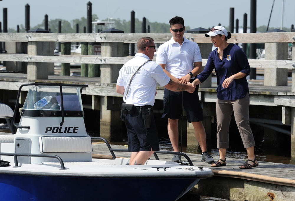 Col. Lovette receives 81st SFS boat patrol briefing