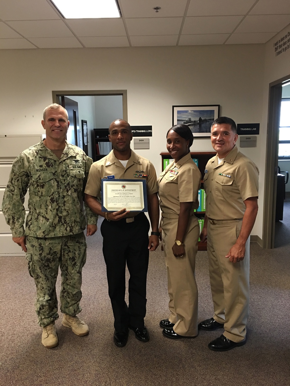 Navy Operational Support Center (NOSC) Houston Promotes Sailor Through the Meritorious Advancement Program (MAP)