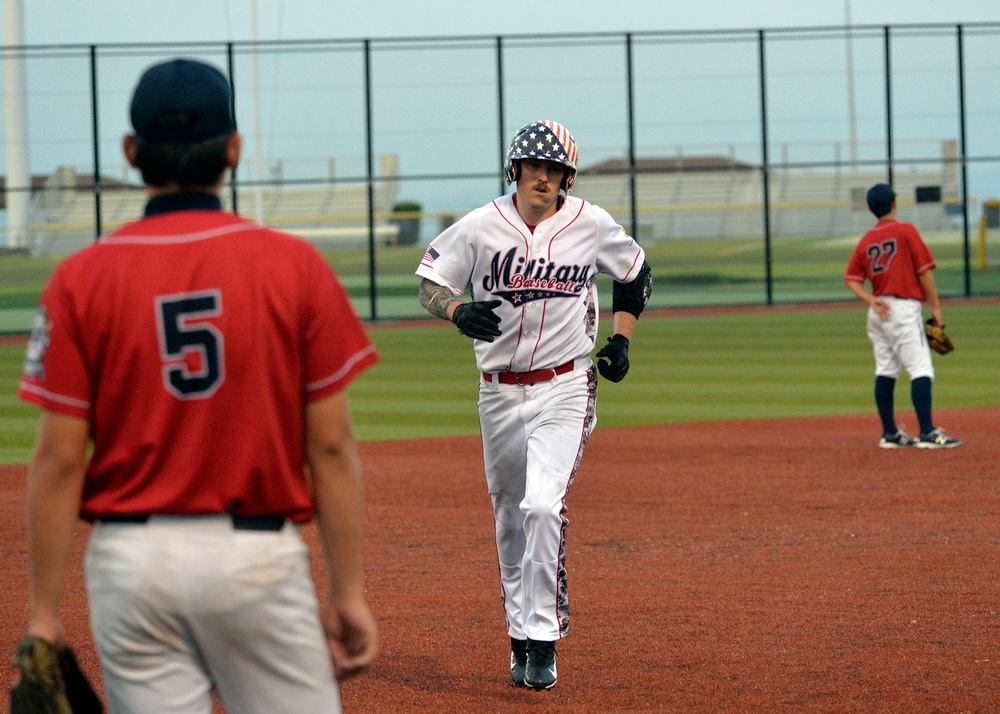 USA Military Baseball Team Pacific plays a game against Baseball First League Allstars from Osaka, Japan.