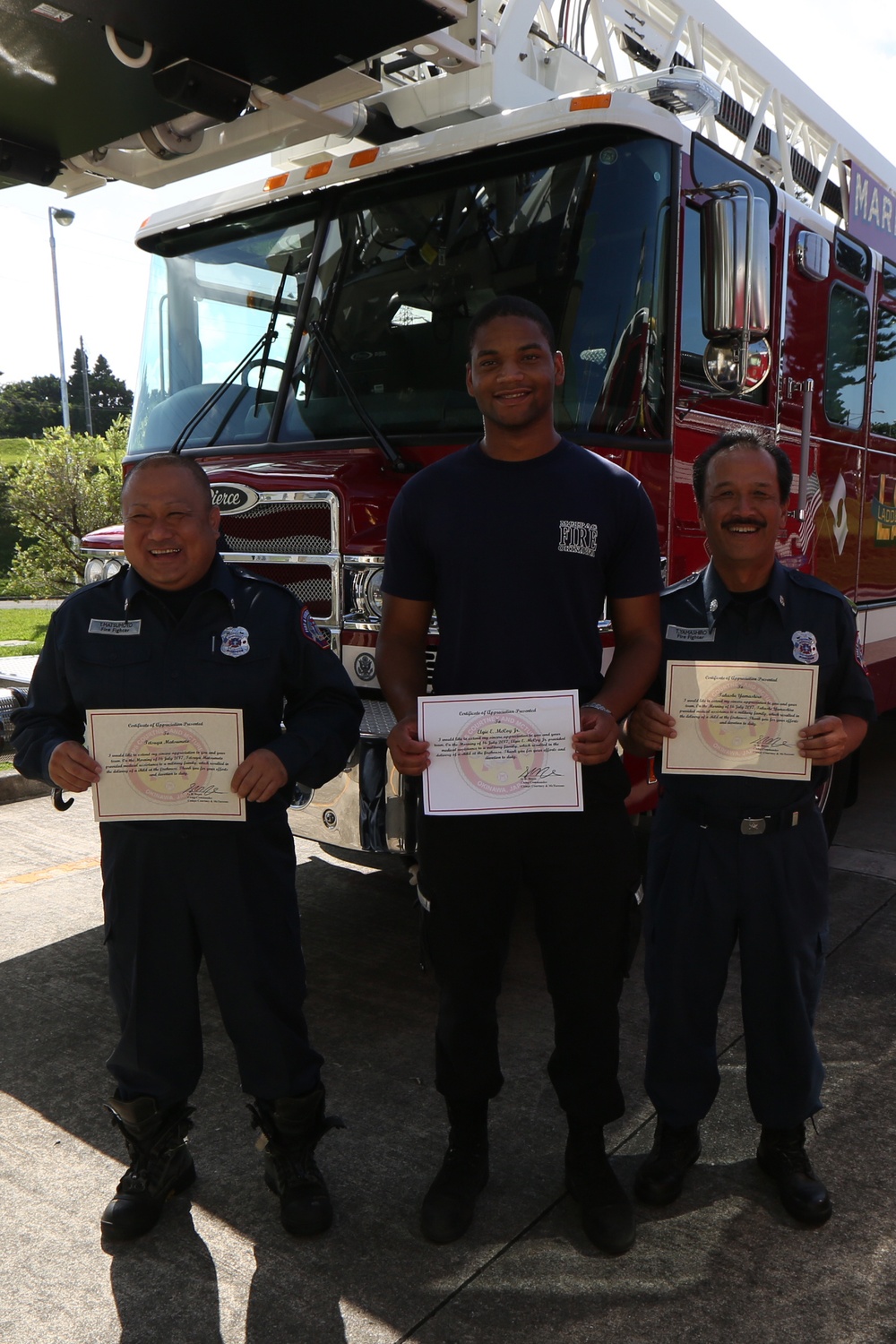 Camp Courtney Fire Department awarded for delivering baby