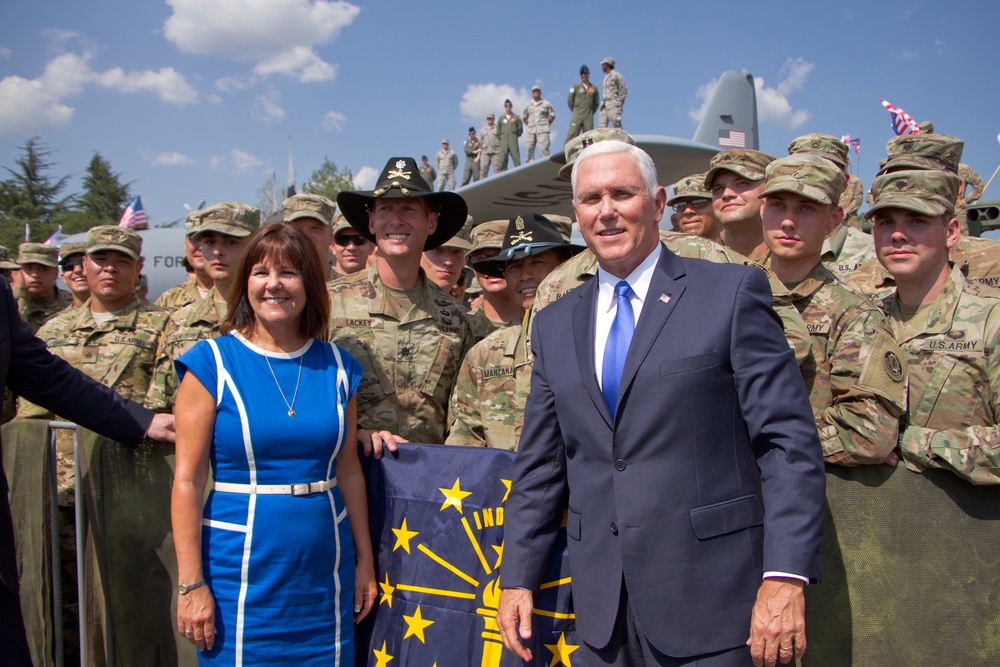 US vice president visits soldiers during Noble Partner 17