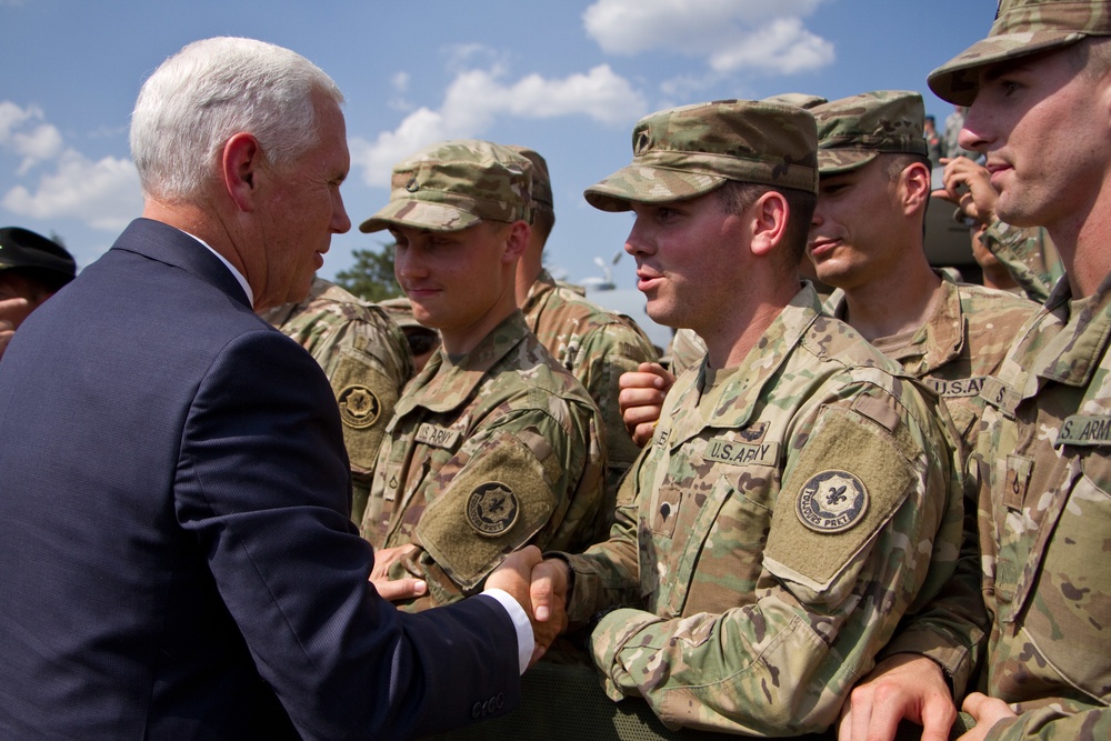 US vice president visits soldiers during Noble Partner 17