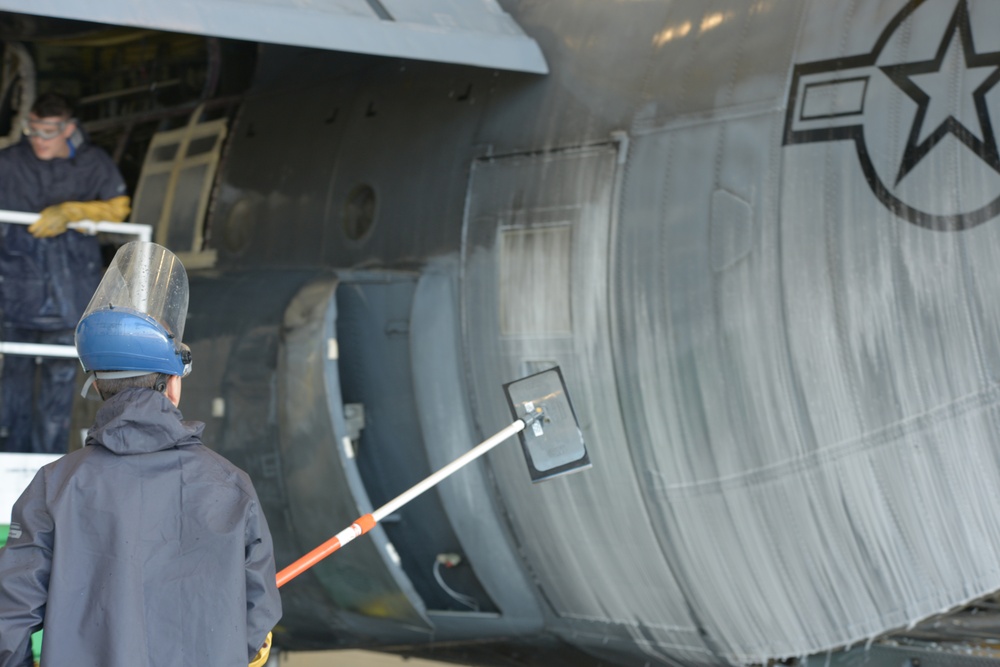 Washing a C-130