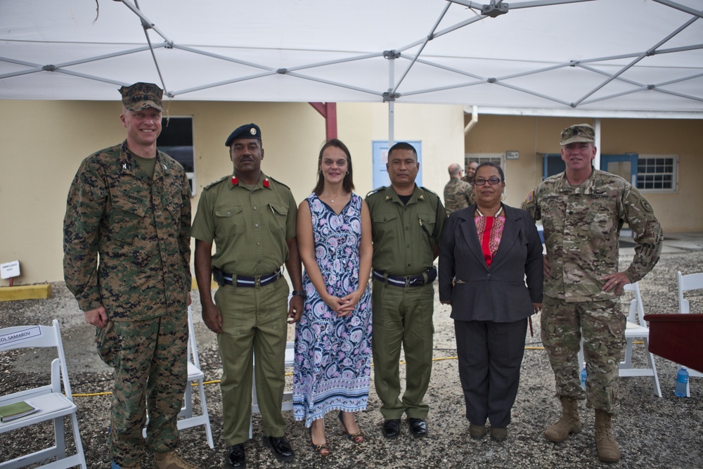 Marines with the SPMAGTF-SC conduct opening ceremony for Price Barracks hospital renovation project