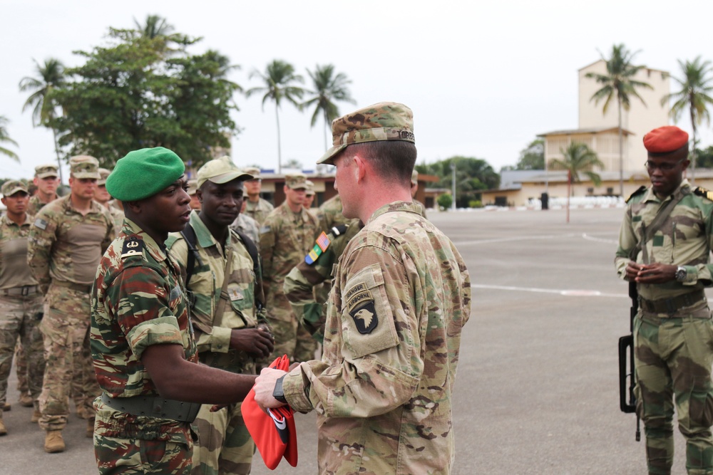 101 Division (Air Assault) Soldiers train alongside Gabonese counterparts during Judicious Activation ’17-2