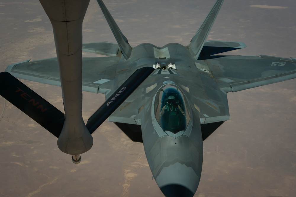 KC-135s support F-22 mission