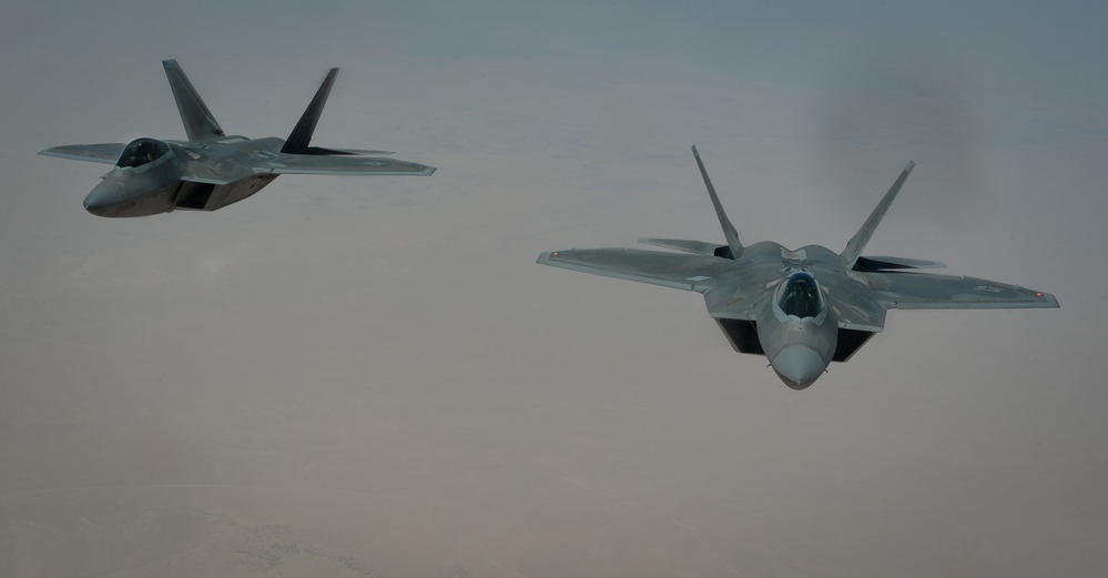 KC-135s support F-22 mission