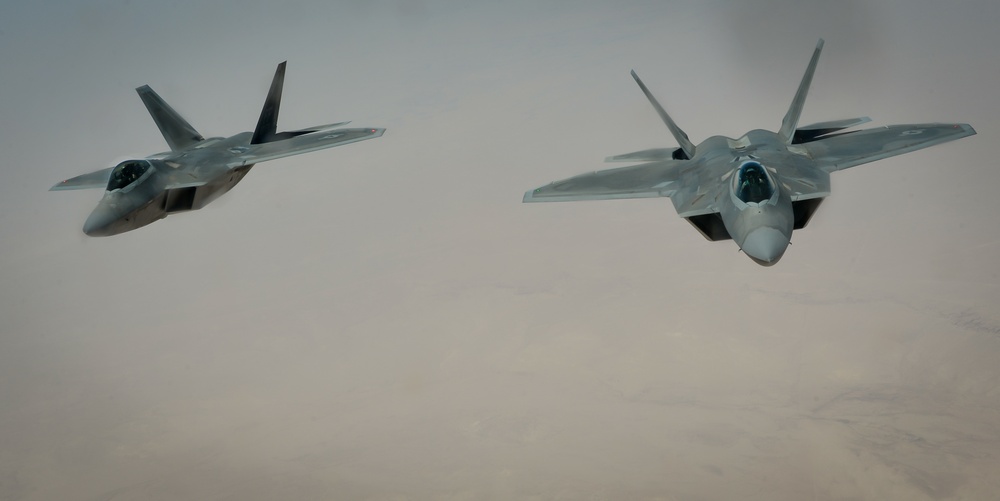 KC-135s support F-22 mission