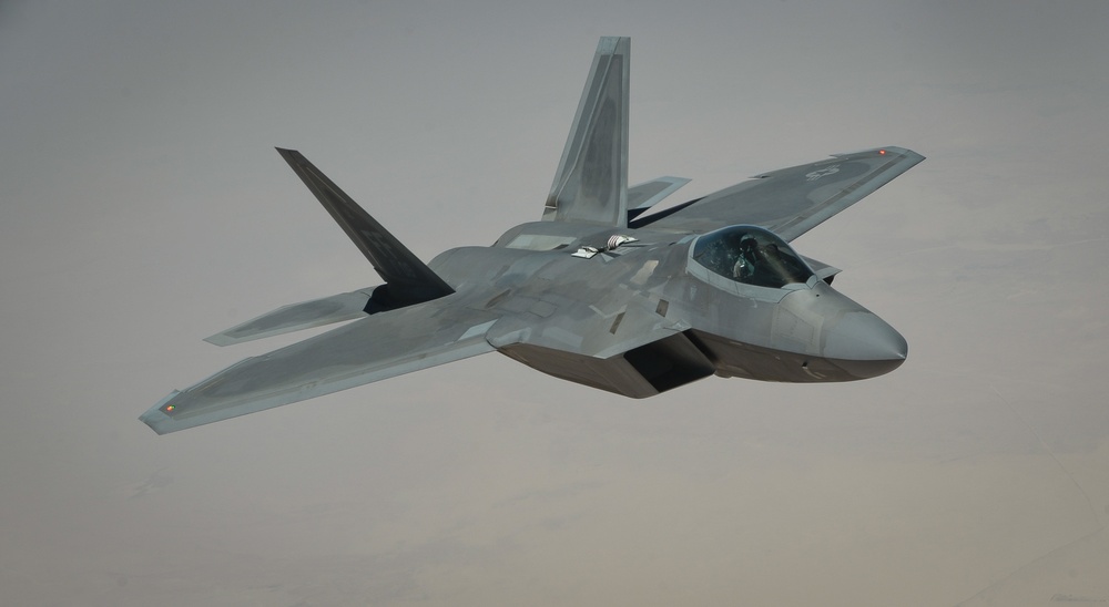 KC-135s support F-22 mission