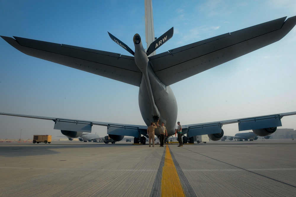 KC-135s support F-22 mission