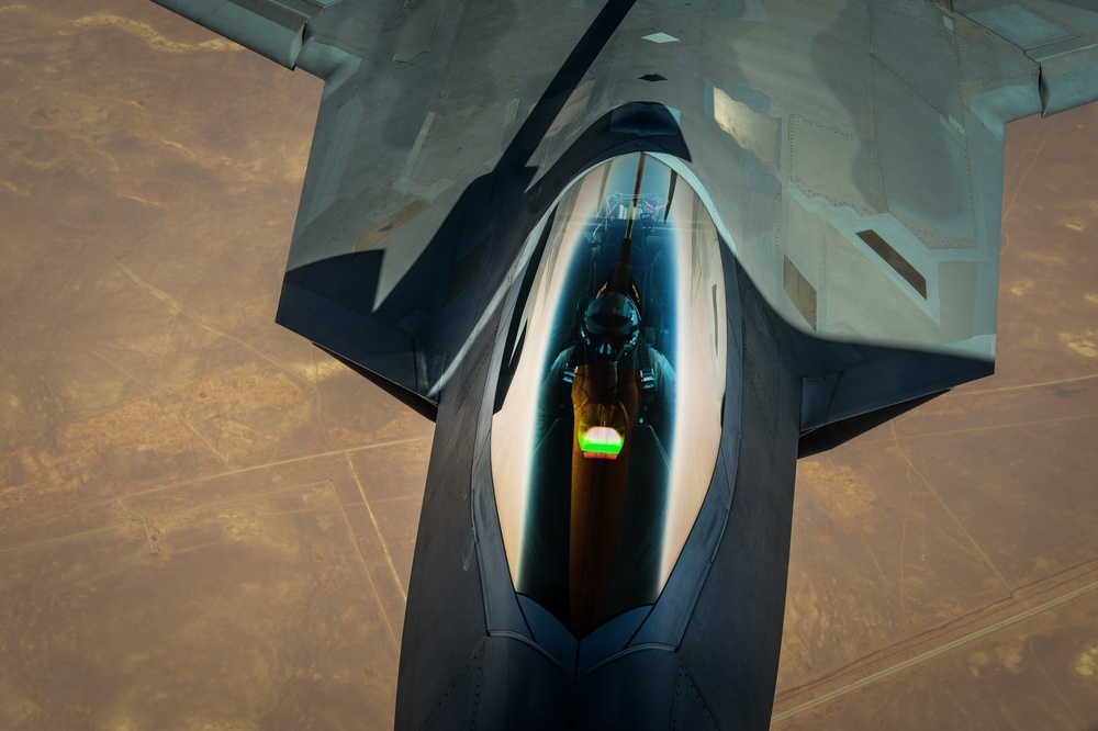 KC-135s support F-22 mission