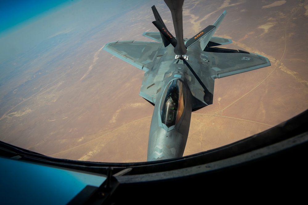 KC-135s support F-22 mission