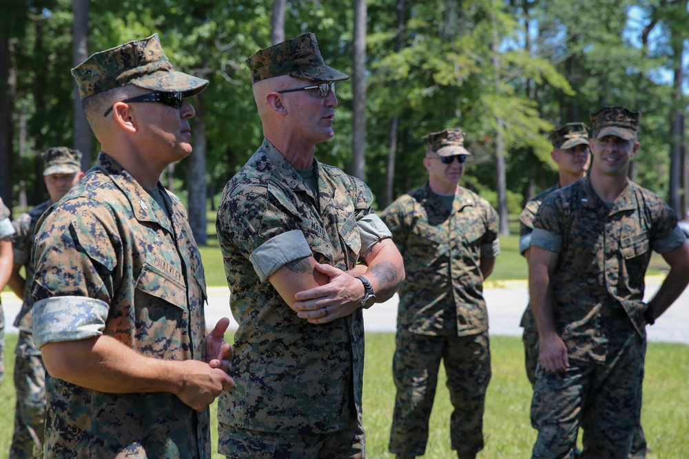 Engineers with CLB-8 present the Regimental CO with a new sign
