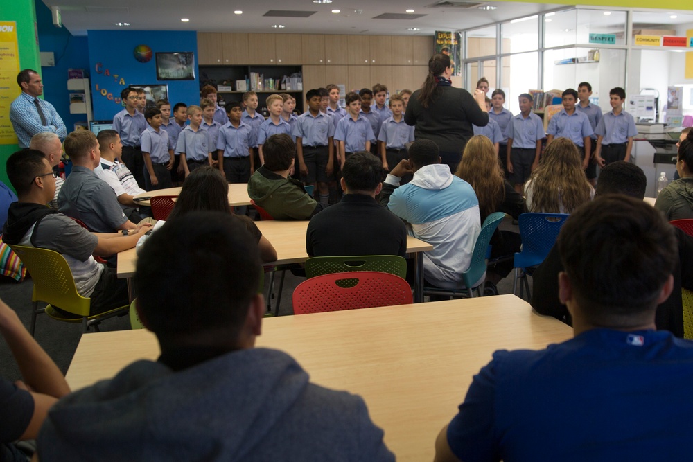 Marine visit the Brisbane Grammar School