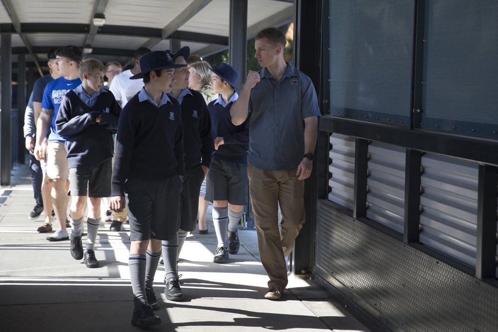 Marine visit the Brisbane Grammar School