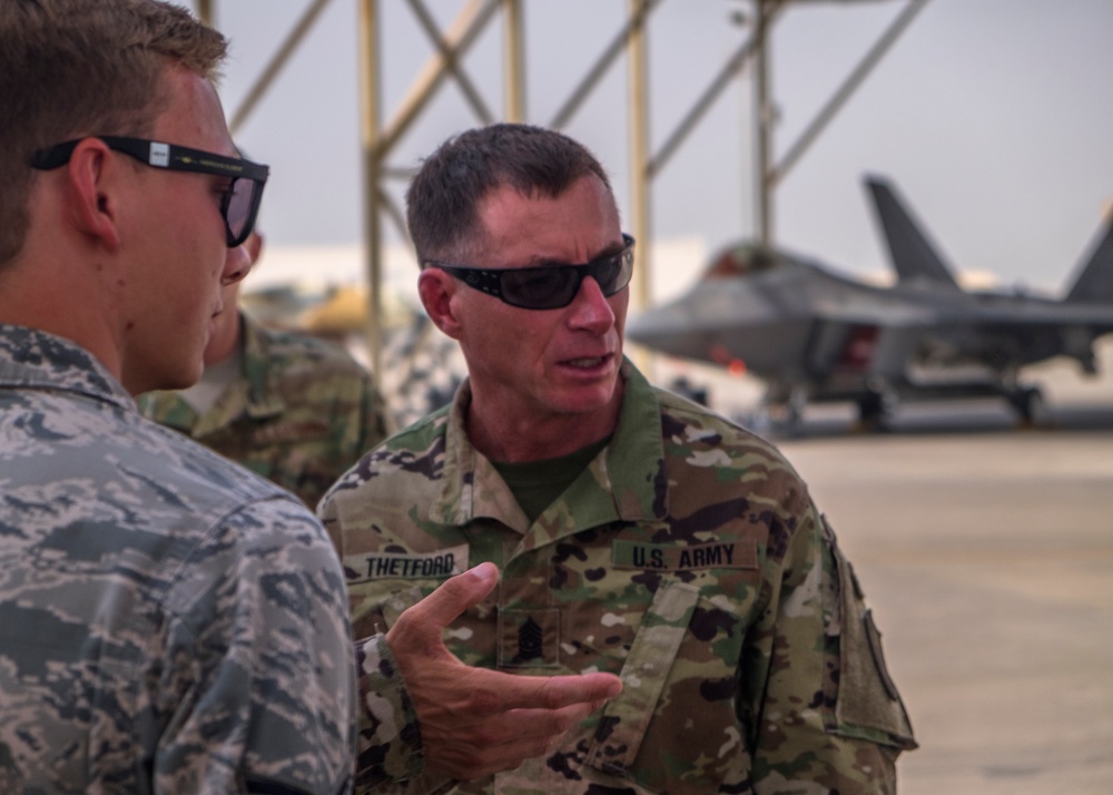 Joint relationships: USCENTCOM senior enlisted leader visits 380th AEW Airmen